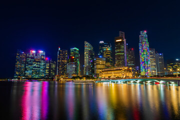 Singapore city view at night