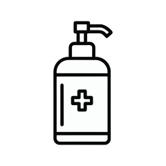 Pump Bottle Icon, Symbol for Hygiene and Medical Cleanliness, vector illustration of a bottle
