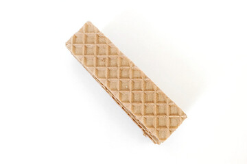 Chocolate wafer on white background