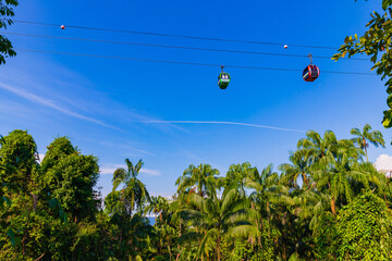 Singapore cable car in Sentosa Island, Southeast Asia