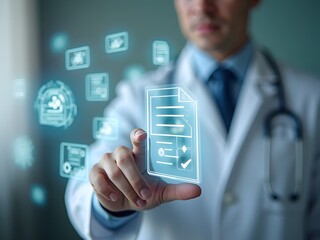 Modern Medicine: Doctor Using Digital Health Technology