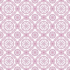 Intricate seamless burgundy geometric floral pattern vector, perfect for textiles, wallpapers, wrapping paper, and stylish digital designs.
