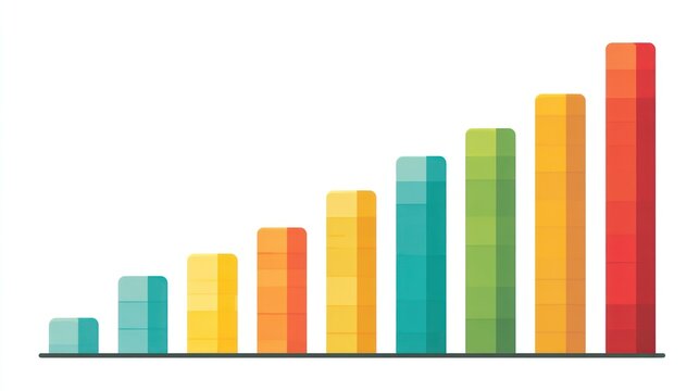 Colorful bar graph ascending