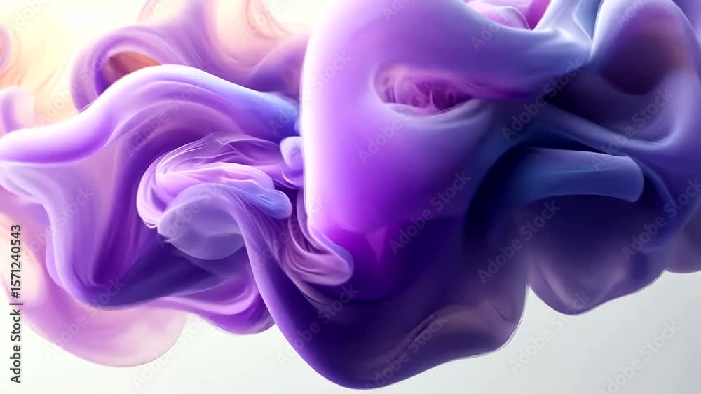 Wall mural elegant and abstract purple smoke animation background loop for creative projects