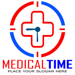 Medical time logo template design