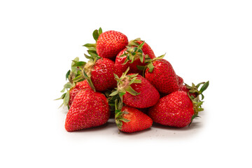 Fresh group of berries isolated on a white background.