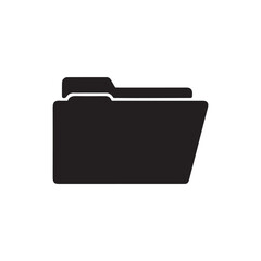 Folder Icon – Black and White Minimal Vector File Directory Symbol