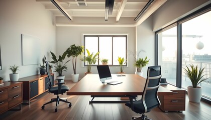 Fototapeta premium modern office interior with desk