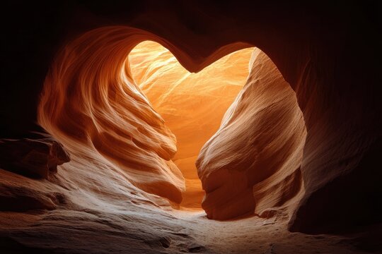 Heart shaped gap within Antelope Canyon near Page Arizona USA - Powered by Adobe