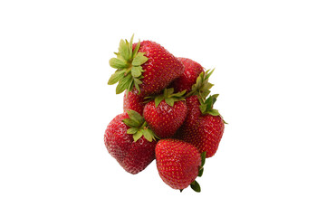 Fresh group of berries isolated on a white background.