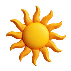 Bright and Cheerful Sun Icon with Vibrant Yellow Rays