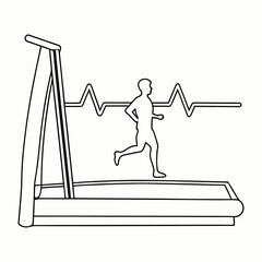 man running on treadmill. cardiac diagnostics
