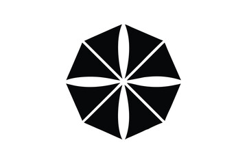 Abstract black and white octagonal geometric design; minimalist, symmetrical, modern, clean, sharp lines, graphic element, corporate branding, logo design, vector illustration, simple, elegant, sophis