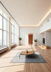 Spacious empty room in apartment Empty room interior design architecture blank design room