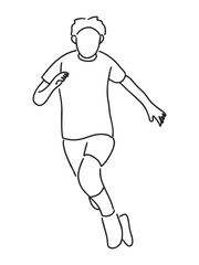 역동적인 포즈로 축구를 하는 선수 일러스트