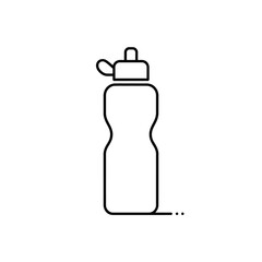 Simple outline of a reusable water bottle with a sport cap and a subtle tail