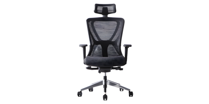 Ergonomic office chair with adjustable height and lumbar support designed for long hours of computer use, providing