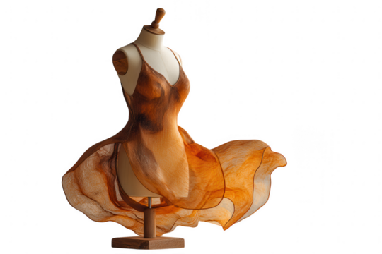 Elegant dress on a mannequin isolated on transparent background - Powered by Adobe