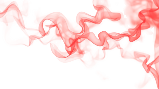 Abstract red smoke isolated on transparent white background Red color fog clouds rising up Colorful