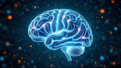 Fototapeta premium Glowing Neural Pathways: An Abstract Brain Representation, Conceptual Illustration of Intelligence and Neuroscience