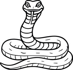 Fototapeta premium Snake vector black silhouette print design