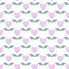 Vector seamless pattern with flowers. Botanical seamless pattern 