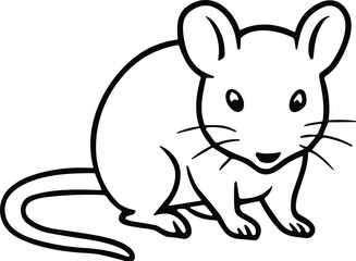 Fototapeta premium Rat vector black silhouette print design