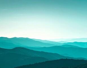 Teal and Blue Mountain Range Landscape