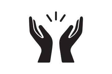 Blessing Sign silhouette vector art illustration on white background