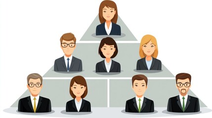 Hierarchical business organization chart