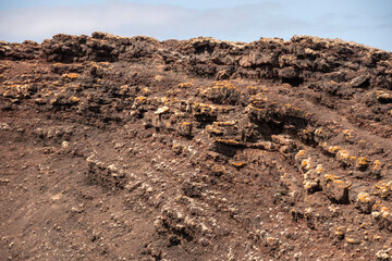 Grietas volcánicas y estructura interior volcán del Calderón Hondo, Fuerteventura