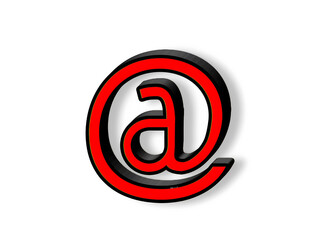 3d red e mail symbol