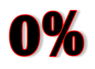 3d rendering of zero percent sign