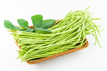Fresh cowpea on white background