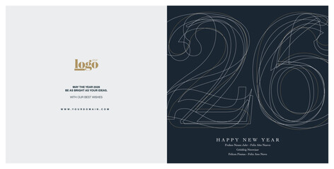 2026 logo and premium wish card with leaf style. Happy new Year.