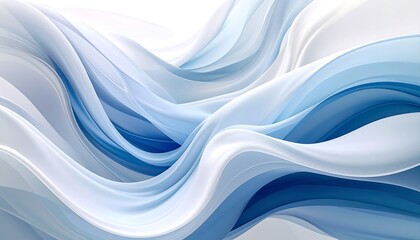 Obraz premium Abstract Blue and White Waves Background Texture