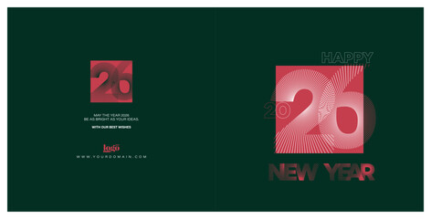 2026 logo and premium wish card with leaf style. Happy new Year.