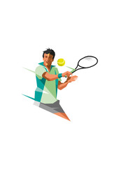 Male tennis player dressed in green