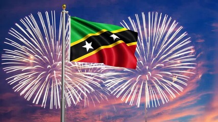 National flag independence state Saint Kitts and Nevis. AI Generative