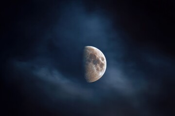 Lunar glow in night sky