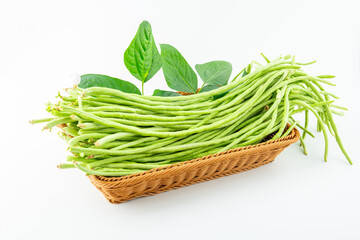 Fresh cowpea on white background