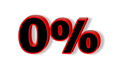 3d rendering of a zero percent discount