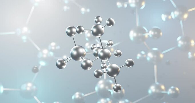 Sarin rotating 3d molecule, molecular structure of nerve agent seamless video
