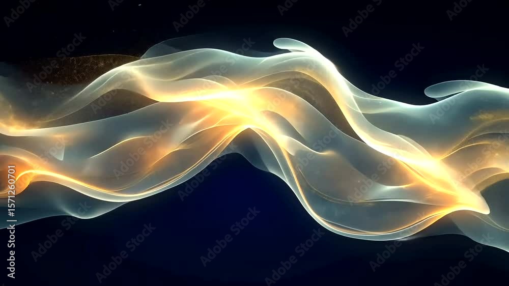 Wall mural elegant flowing abstract wave with glowing particles and light effect, perfect for backdrops