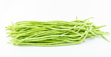 Fresh cowpea on white background