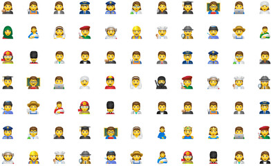 Set of Person role Emoji icons