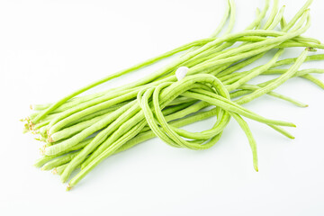 Fresh cowpea on white background