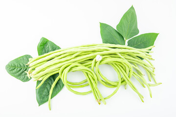 Fresh cowpea on white background