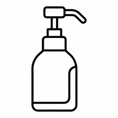 Liquid Soap Bottle Icon, Symbol of Hand Hygiene and Medical Cleanliness, vector illustration of a bottle