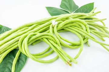 Fresh cowpea on white background